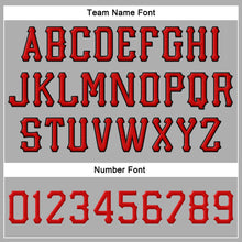 Load image into Gallery viewer, Custom Gray Red-Black Stitched Adjustable Snapback Hat