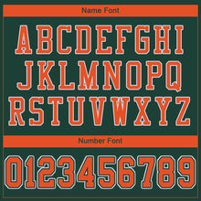 Load image into Gallery viewer, Custom Green Orange-White Mesh Authentic Football Jersey