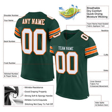 Load image into Gallery viewer, Custom Green White-Orange Mesh Authentic Football Jersey