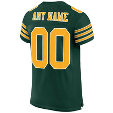 Load image into Gallery viewer, Custom Green Gold-White Mesh Authentic Football Jersey