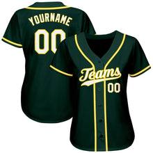 Load image into Gallery viewer, Custom Green White-Gold Authentic Baseball Jersey