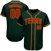 Load image into Gallery viewer, Custom Green Red-Gold Authentic Baseball Jersey