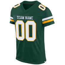 Load image into Gallery viewer, Custom Green White-Gold Mesh Authentic Football Jersey