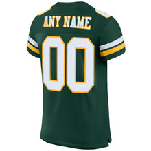Load image into Gallery viewer, Custom Green White-Gold Mesh Authentic Football Jersey