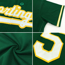 Load image into Gallery viewer, Custom Green White-Gold Authentic Baseball Jersey