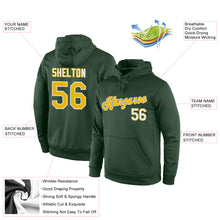 Load image into Gallery viewer, Custom Stitched Green Gold-White Sports Pullover Sweatshirt Hoodie