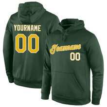 Load image into Gallery viewer, Custom Stitched Green Gold-White Sports Pullover Sweatshirt Hoodie