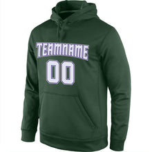 Load image into Gallery viewer, Custom Stitched Green White-Purple Sports Pullover Sweatshirt Hoodie
