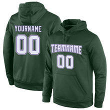 Load image into Gallery viewer, Custom Stitched Green White-Purple Sports Pullover Sweatshirt Hoodie