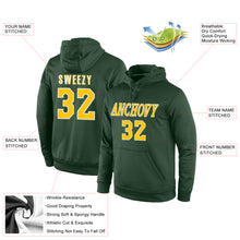 Load image into Gallery viewer, Custom Stitched Green Gold-White Sports Pullover Sweatshirt Hoodie