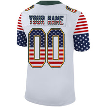 Load image into Gallery viewer, Custom White Green-Gold USA Flag Fashion Football Jersey