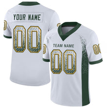 Load image into Gallery viewer, Custom White Green-Gold Mesh Drift Fashion Football Jersey