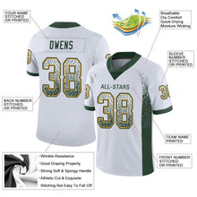 Load image into Gallery viewer, Custom White Green-Gold Mesh Drift Fashion Football Jersey