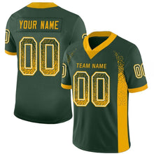 Load image into Gallery viewer, Custom Green Gold-White Mesh Drift Fashion Football Jersey