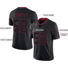 Load image into Gallery viewer, Custom Lights Out Black Red-Navy Football Jersey