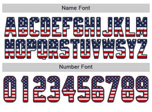 Load image into Gallery viewer, Custom White Navy-Red USA Flag Fashion Football Jersey