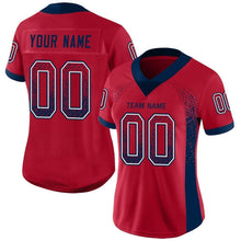 Load image into Gallery viewer, Custom Red Navy-White Mesh Drift Fashion Football Jersey