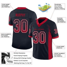 Load image into Gallery viewer, Custom Navy Red-White Mesh Drift Fashion Football Jersey