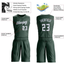 Load image into Gallery viewer, Custom Hunter Green White Round Neck Suit Basketball Jersey