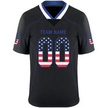 Load image into Gallery viewer, Custom Lights Out Black Royal-White USA Flag Fashion Football Jersey