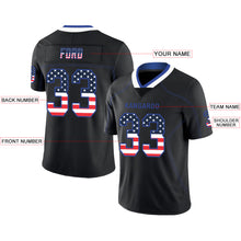 Load image into Gallery viewer, Custom Lights Out Black Royal-White USA Flag Fashion Football Jersey