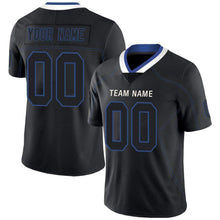 Load image into Gallery viewer, Custom Lights Out Black Royal-White Football Jersey