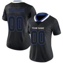 Load image into Gallery viewer, Custom Lights Out Black Royal-White Football Jersey