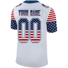 Load image into Gallery viewer, Custom White Royal-Red USA Flag Fashion Football Jersey