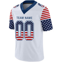 Load image into Gallery viewer, Custom White Royal-Red USA Flag Fashion Football Jersey