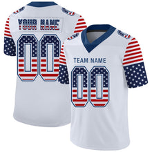 Load image into Gallery viewer, Custom White Royal-Red USA Flag Fashion Football Jersey
