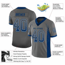 Load image into Gallery viewer, Custom Gray Royal-White Mesh Drift Fashion Football Jersey
