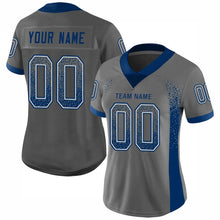 Load image into Gallery viewer, Custom Gray Royal-White Mesh Drift Fashion Football Jersey