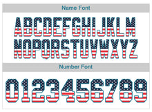 Load image into Gallery viewer, Custom Lights Out Black Teal-Old Gold USA Flag Fashion Football Jersey