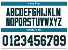 Load image into Gallery viewer, Custom Lights Out Black Teal-Old Gold Football Jersey