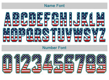 Load image into Gallery viewer, Custom White Teal-Old Gold USA Flag Fashion Football Jersey