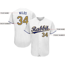 Load image into Gallery viewer, Custom White Old Gold-Royal Baseball Jersey