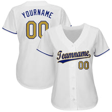 Load image into Gallery viewer, Custom White Old Gold-Royal Baseball Jersey