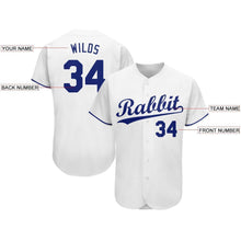 Load image into Gallery viewer, Custom White Royal Baseball Jersey