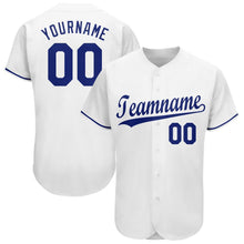 Load image into Gallery viewer, Custom White Royal Baseball Jersey