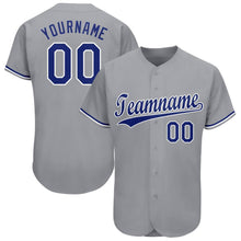 Load image into Gallery viewer, Custom Gray Royal-White Baseball Jersey