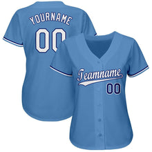 Load image into Gallery viewer, Custom Light Blue White-Royal Baseball Jersey