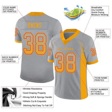 Load image into Gallery viewer, Custom Light Gray Gold-Scarlet Mesh Drift Fashion Football Jersey