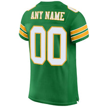 Load image into Gallery viewer, Custom Kelly Green White-Gold Mesh Authentic Football Jersey