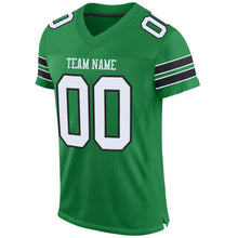 Load image into Gallery viewer, Custom Kelly Green White-Black Mesh Authentic Football Jersey