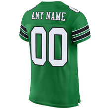 Load image into Gallery viewer, Custom Kelly Green White-Black Mesh Authentic Football Jersey