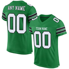 Load image into Gallery viewer, Custom Kelly Green White-Black Mesh Authentic Football Jersey