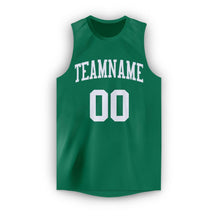 Load image into Gallery viewer, Custom Kelly Green White Round Neck Basketball Jersey