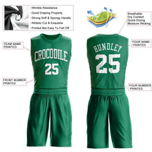 Load image into Gallery viewer, Custom Kelly Green White Round Neck Suit Basketball Jersey
