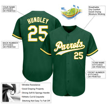 Load image into Gallery viewer, Custom Kelly Green White-Gold Authentic Baseball Jersey