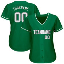 Load image into Gallery viewer, Custom Kelly Green White-Gray Authentic St. Patrick's Day Baseball Jersey